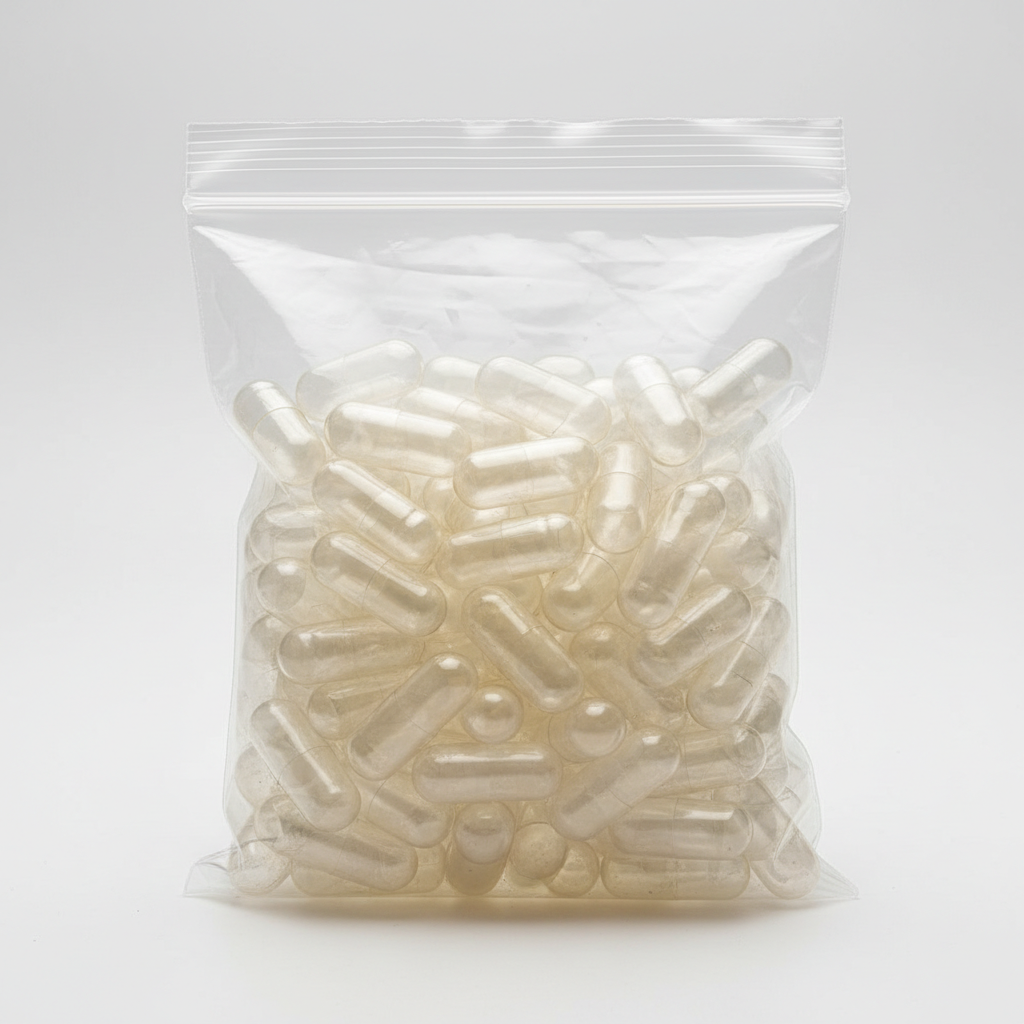 100 Empty Gelatin Capsules – Size 00