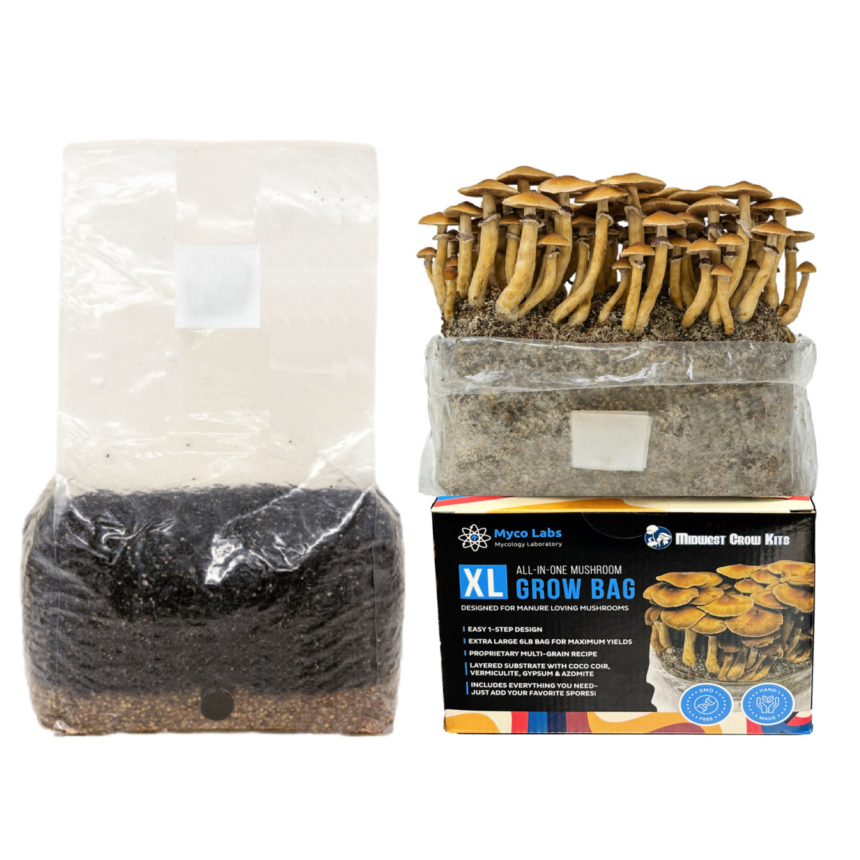 XL All-in-One Mushroom Grow Bag (6 lbs) for Manure Loving Mushrooms