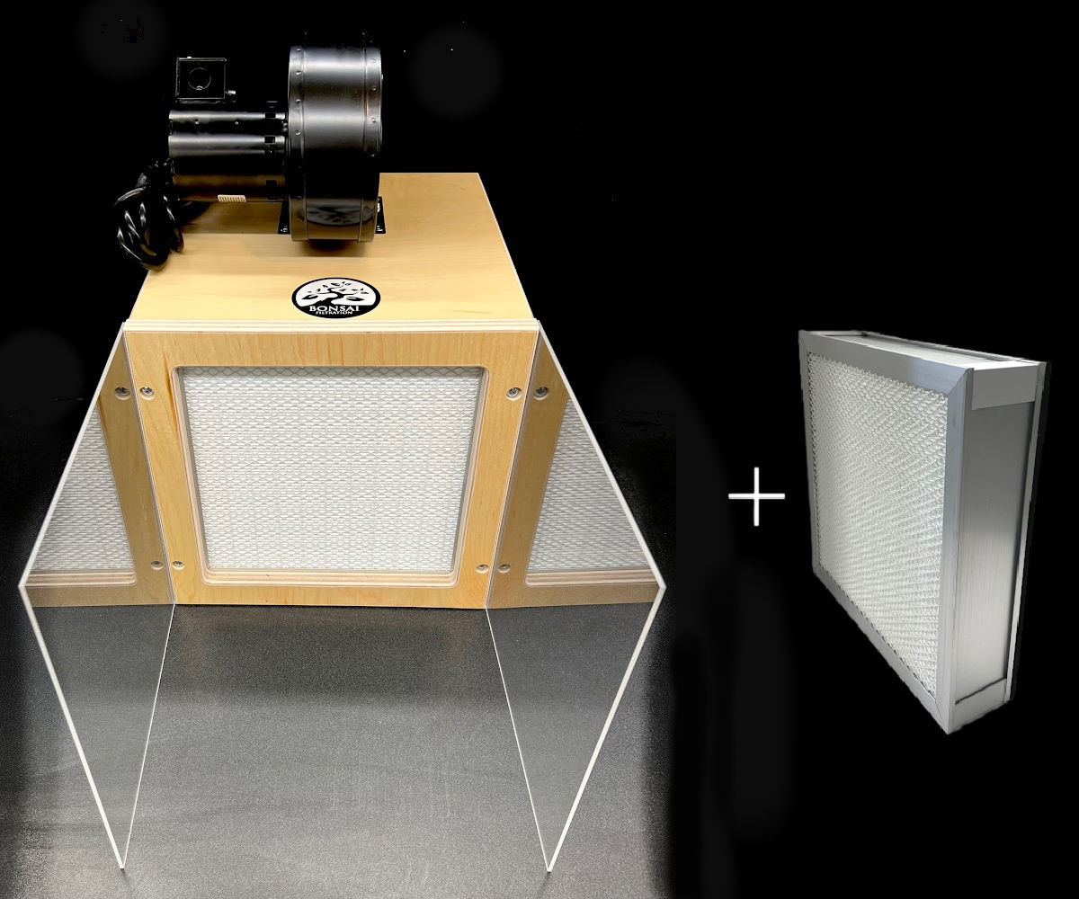 Bonsai 99.99% HEPA Laminar Flow Hood Clear Coat + Extra Filter Bundle