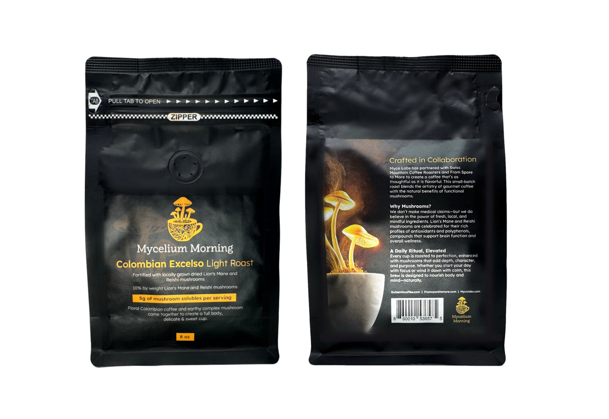 Mycelium Morning – 8oz Ground Mushroom Infused Coffee