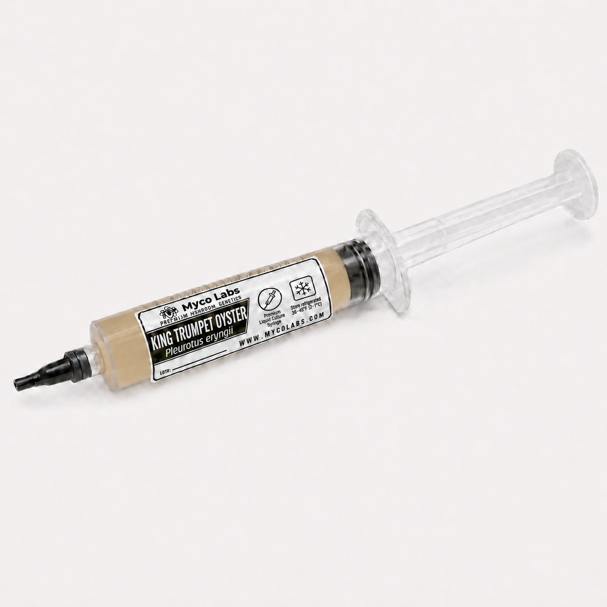 King trumpet liquid culture syringe