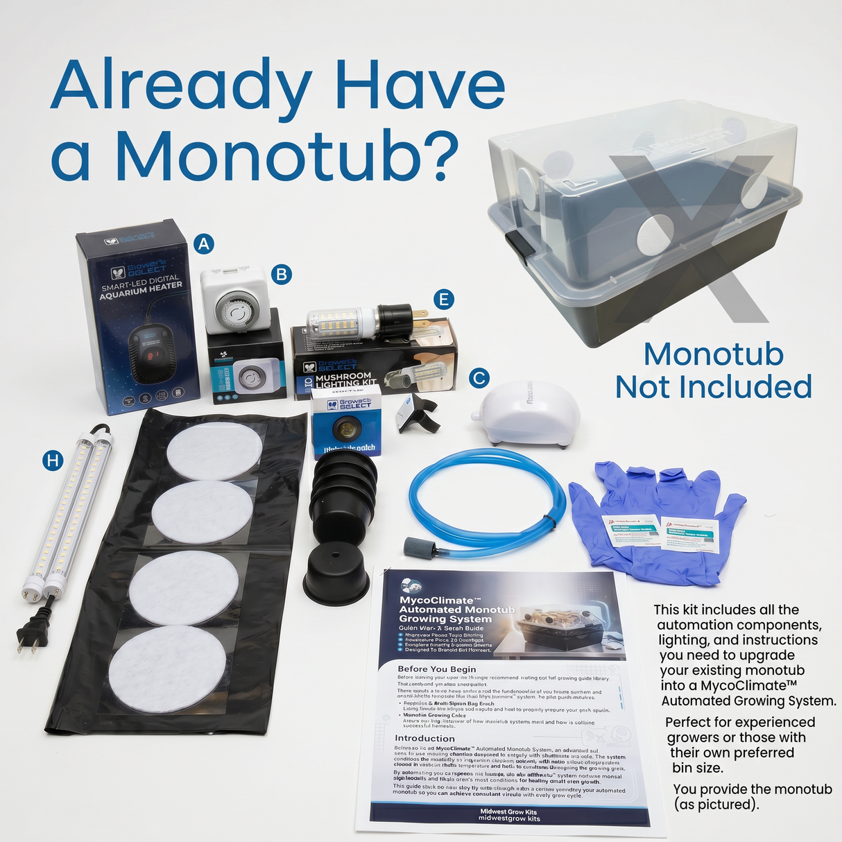 MycoClimate Large 66Q Monotub Automation Upgrade Kit