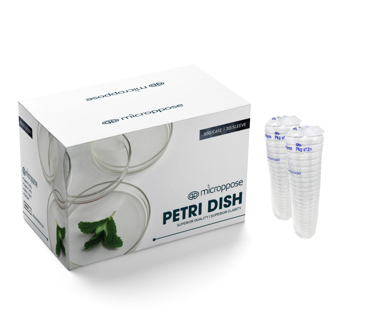 Microppose Reusable Autoclavable Petri Dishes 90mm x 15mm Plates With Vented Lid, Sterile (500 plate Case)