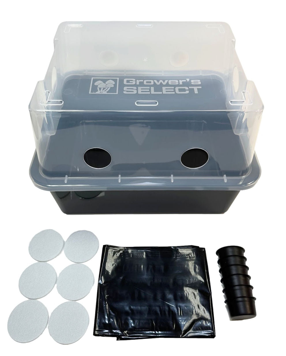 Grower's Select MEDIUM Mushroom Monotub Fruiting Chamber inlcudes Filter Disks and Liner 44Q
