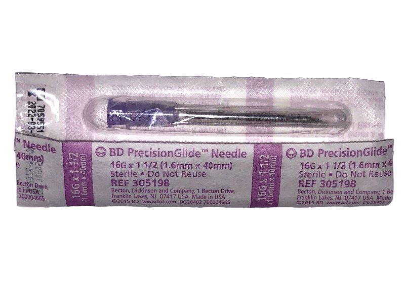Sterile Syringe Needles 1.5" 16G