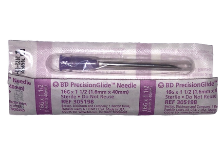 Sterile Syringe Needles 1.5" 16G