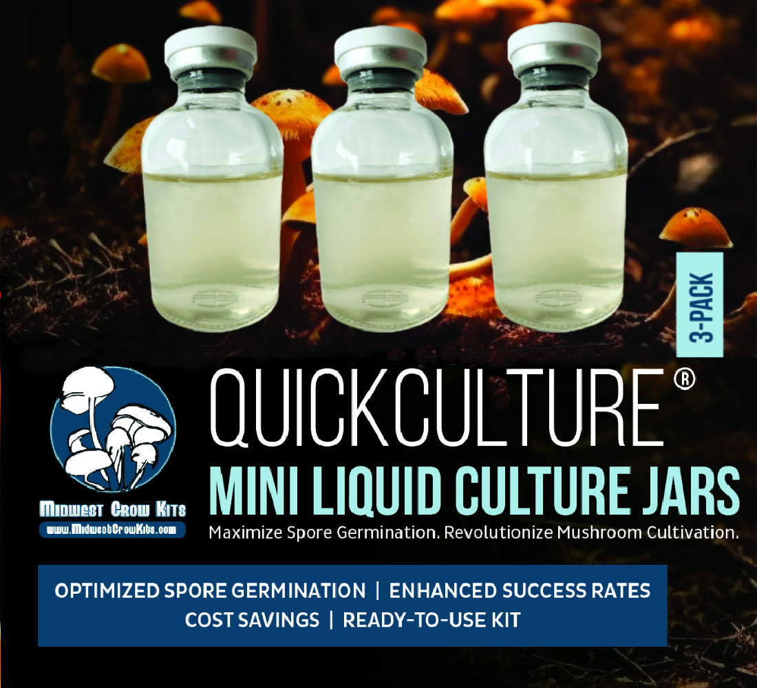 QuickCulture® Mini Spore Germinating Liquid Culture Jars (3-Pack) display