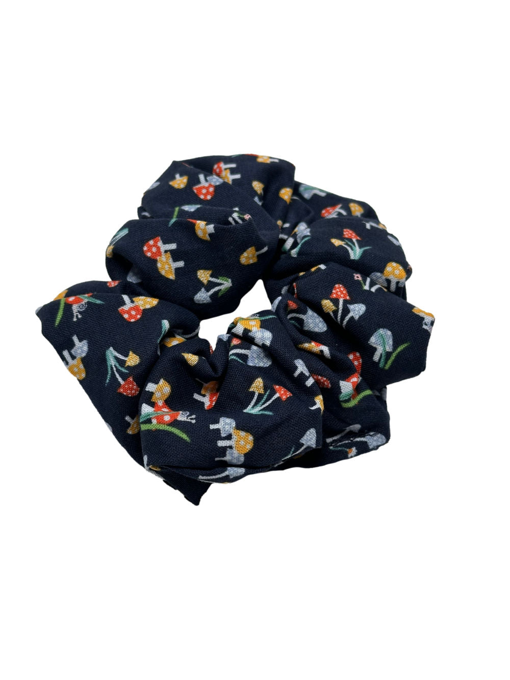 Blue Mushroom Print Scrunchie
