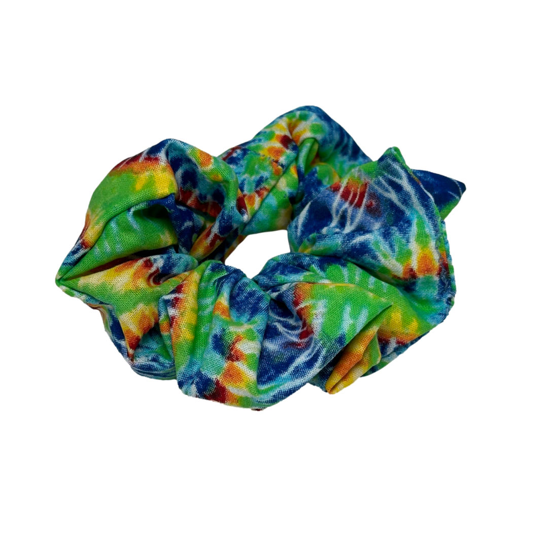 Green Tie-Dye Scrunchie