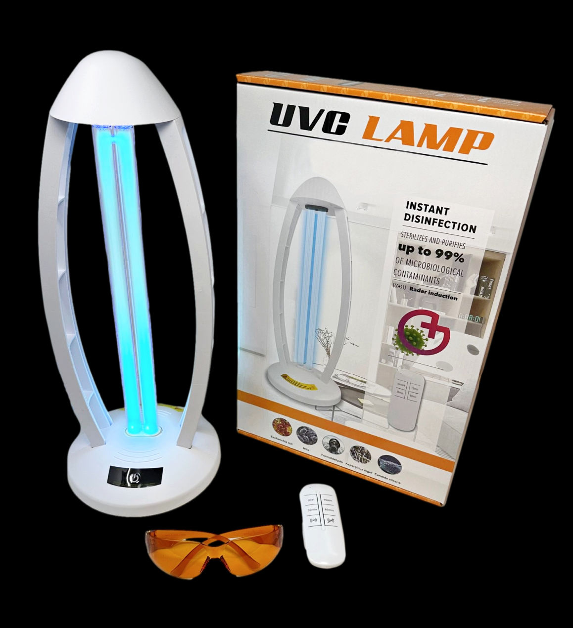 High Power 60W Radar Induction UV-C Room Sterilizing Kit