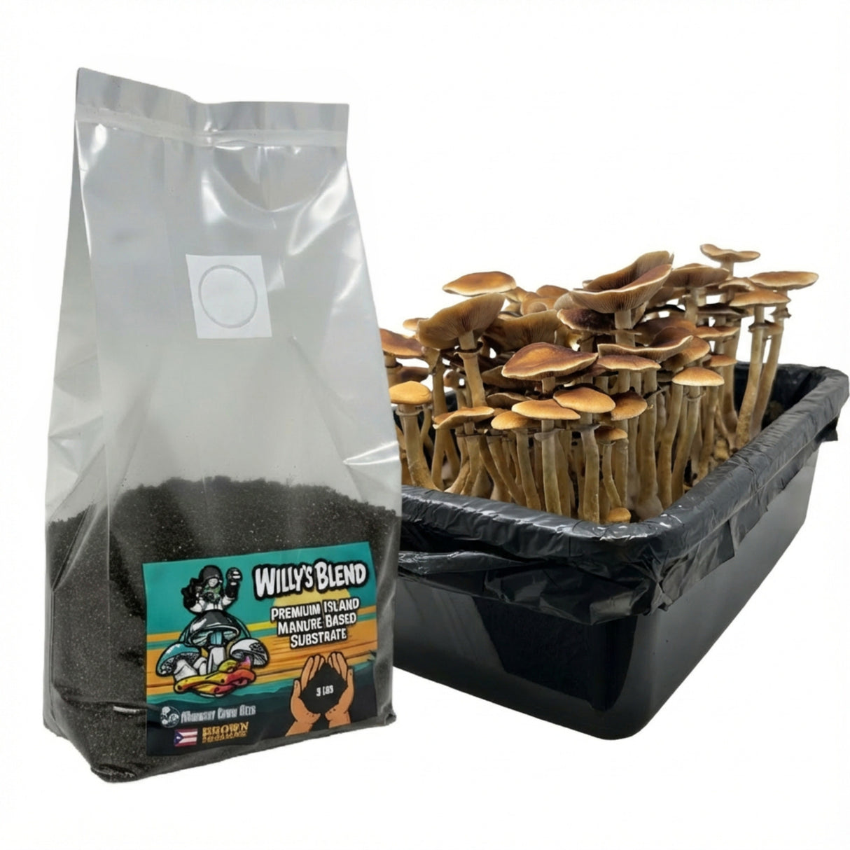 Willy's Blend - Willy Myco's Official Premium Imported Manure-Based Substrate - 5 lbs - Midwest Grow Kit's Extras (Image 1)