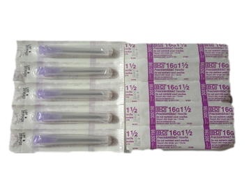 Sterile Syringe Needles 1.5" 16G (Pack of 5) 