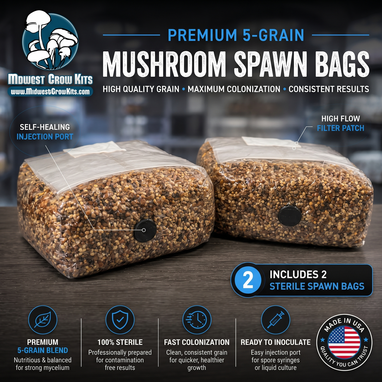 sterilized grain spawn bags
