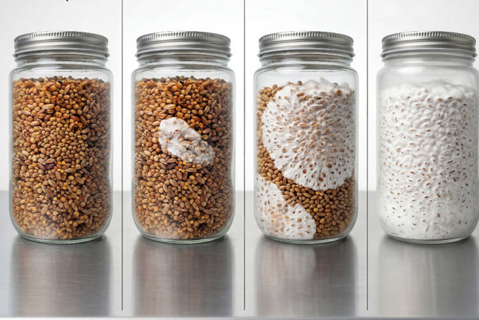 Mushroom Grain Spawn Jars | 5-Grain & Rye | Midwest Grow Kits