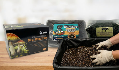 Bulk mushroom substrate for monotubs