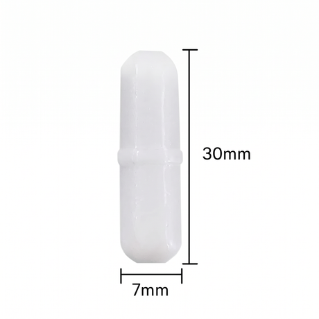 1 Magnetic stir bar 30mmx7mm showing size.