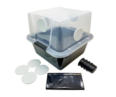 Grower's Select SMALL Mushroom Monotub Fruiting Chamber with Filter Disks and Liner 28Q