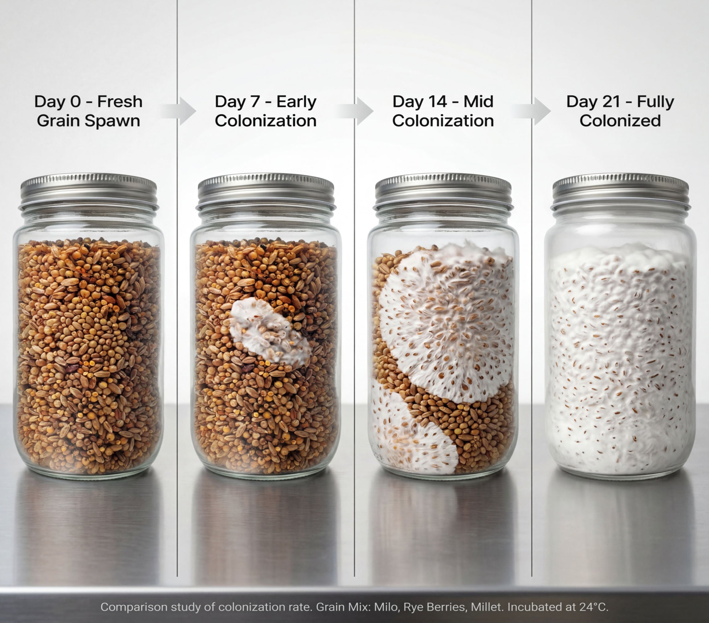 5-Grain Spawn Jars 32oz 3-Pack | Sterile Grain Spawn Jars