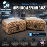 Premium 5-Grain Spawn Bags | Sterile Grain Bags for Mushroom Cultivation