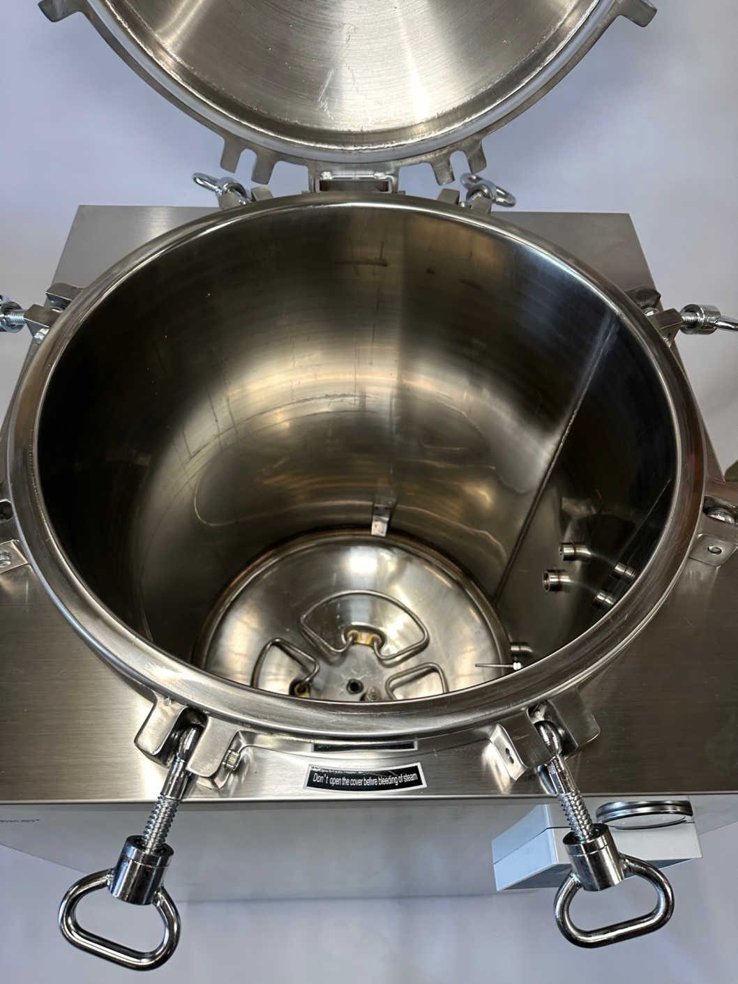 150L Commercial Pressure Sterilizer - Digital Electric Mushroom Autoclave lid open