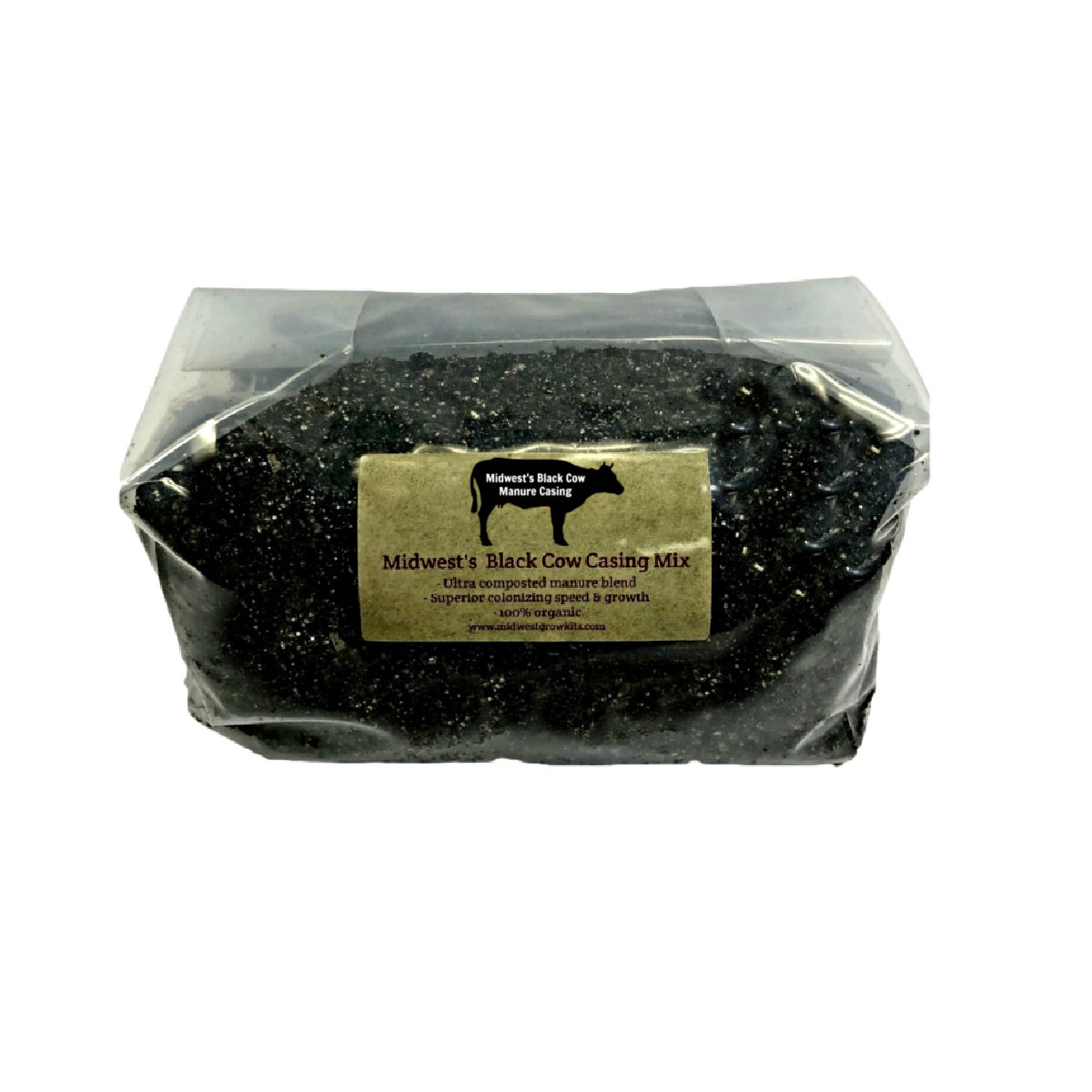 Midwest's Black Cow Manure Casing Mix - 5 lbs Close up
