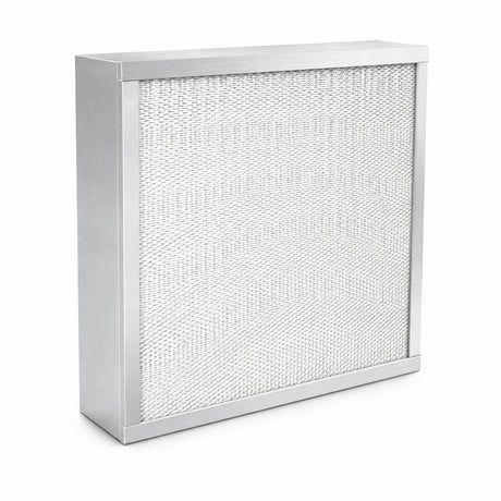 Rectangular HEPA 24"x24" air filter with a white frame on a white background