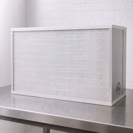 Bonsai 3'x2' Fan Filter Unit on stainless steel table