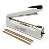 Bonsai 8mm bag sealer machine with brown sealing strips on a white background