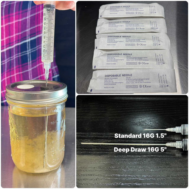 Long 5 Inch 16G Sterile Injection Needles | Midwest Grow Kits