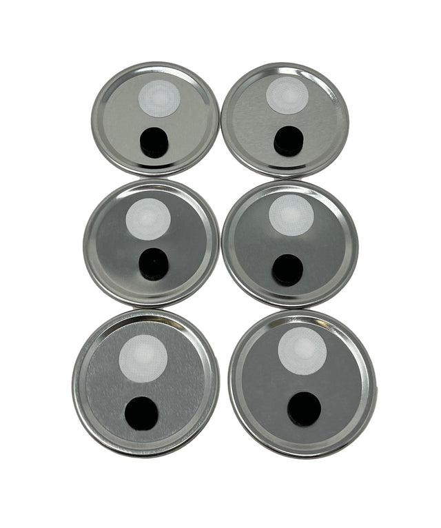 Wide Mouth Jar Cultivation Lids with Injection Port (6-Pack) 