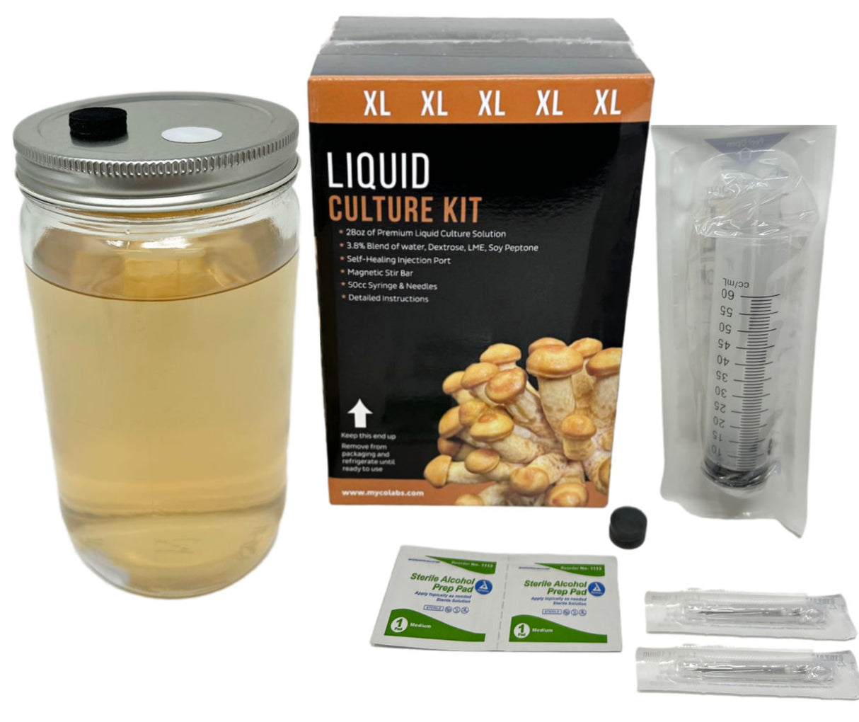 Premium XL Liquid Culture Kit - 28oz Easy Spore Germinating & Mushroom Cloning 
