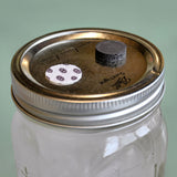 Microppose 18mm lid filter on mason jar.