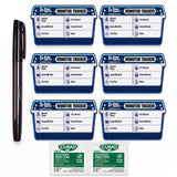Monotub Tracker Labels kit with 6 reusable 4 x 2.75 inch labels, ultra-fine marker and 2 alcohol prep pads
