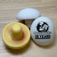 mushroom squeeze toy with logo