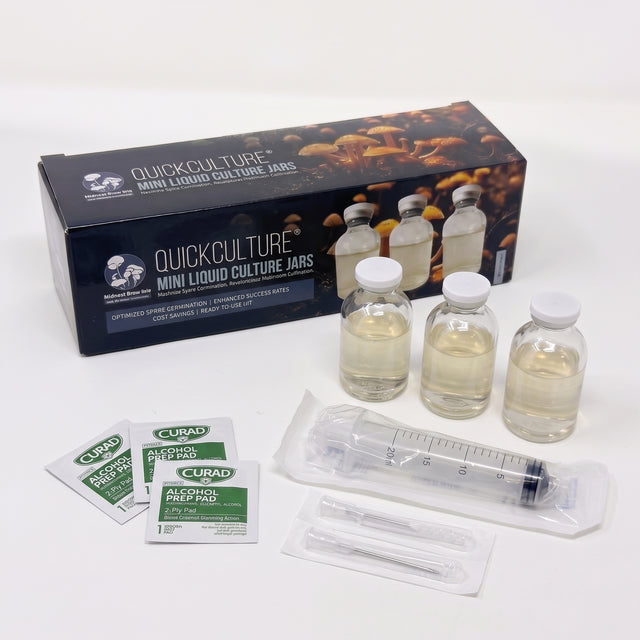 Mini Liquid Culture jars Quick Culture vials on white background