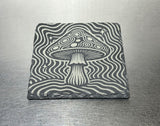 Natural Slate Laser Engraved Mushroom Coaster