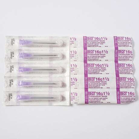 BD Sterile Syringe Needles 1.5" 16G (Pack of 5) 