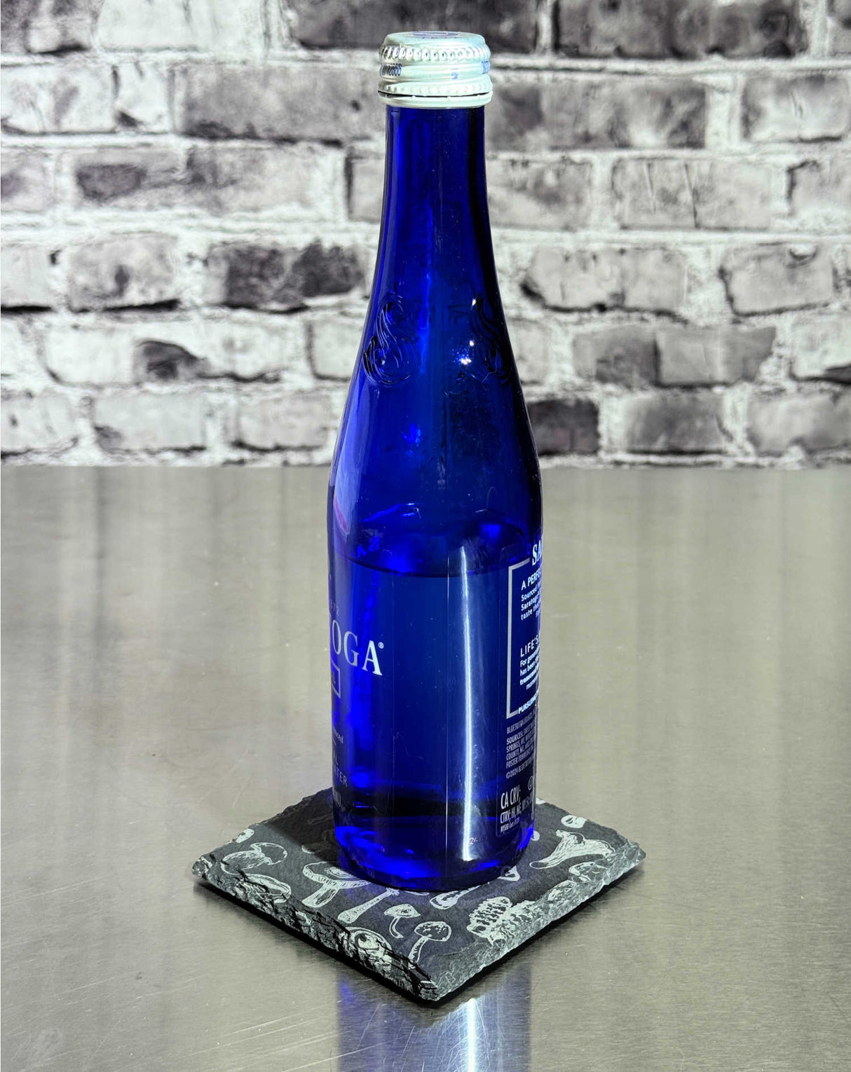 Natural Slate Laser Engraved Mushroom Coaster