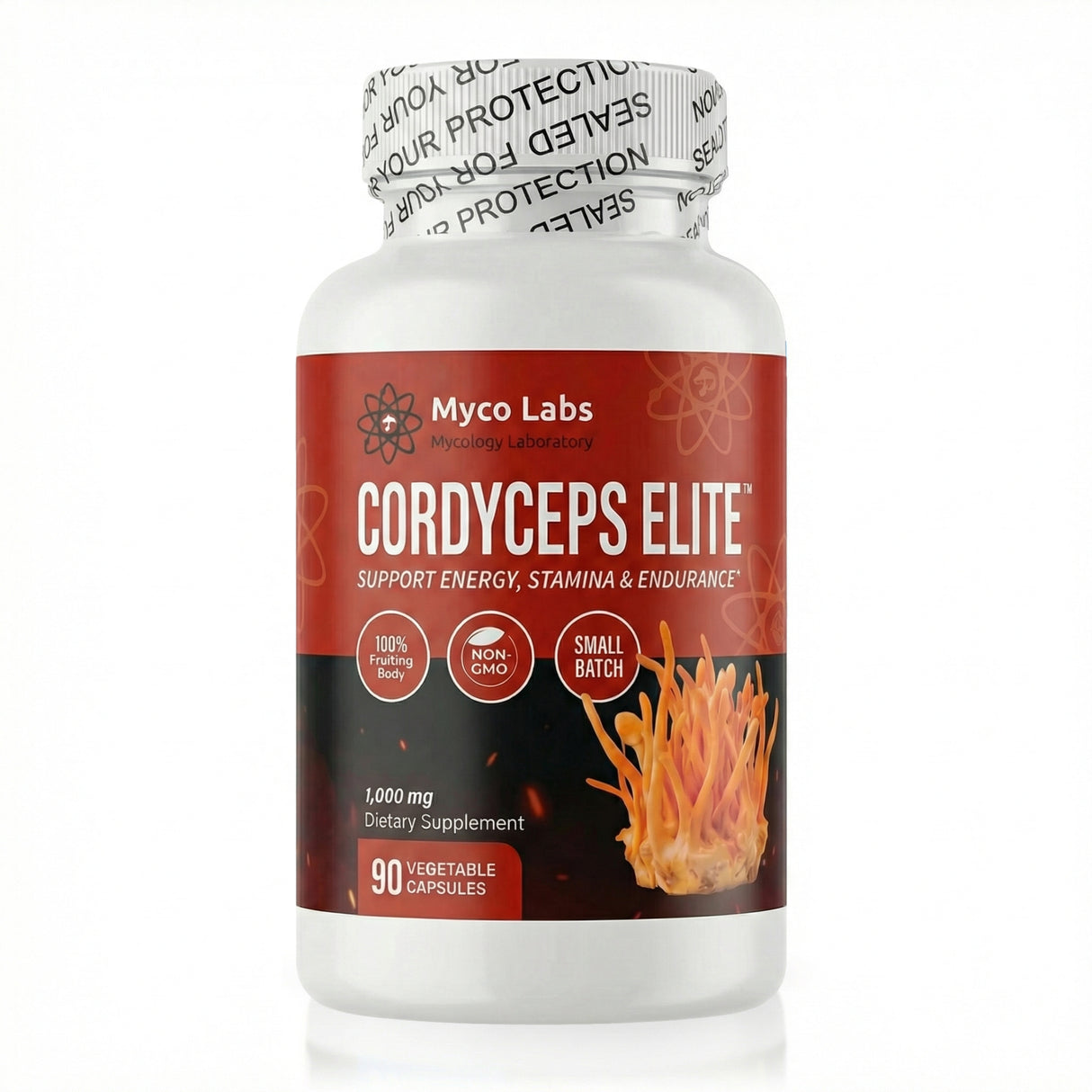 Myco Labs Cordyceps Elite™ 100% Fruiting Body Cordyceps Militaris (90 Capsules)