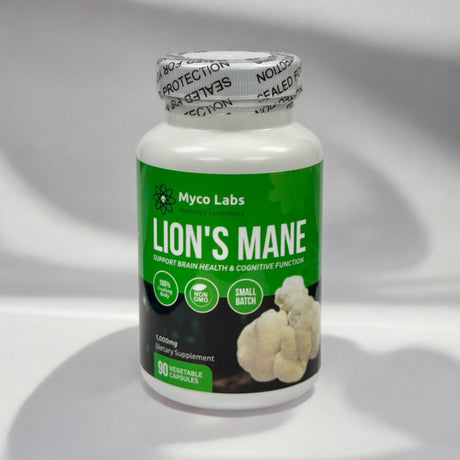 Myco Labs Lion's Mane Whole Food Supplement – 1,000mg per Serving (90 Capsules) 