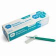 Box of disposable scalpel with a scalpel blade on a white background