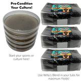 Pre-Poured Willy’s Blend Manure Enriched Agar Plates - Conditioning Agar Plates (5-Pack)
